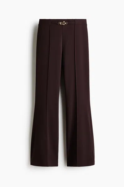 H&m Bootcut Ponte Pants In Brown