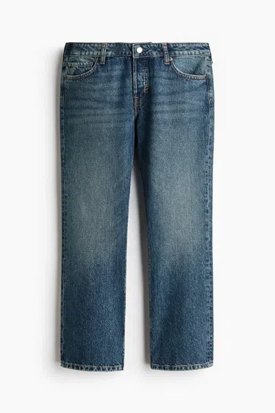 H&m Bootcut Regular-waist Cropped Jeans In Blue