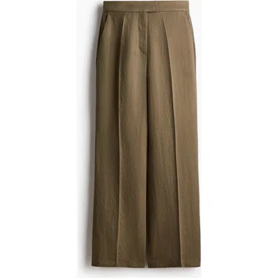 H&m Bootcut Tailored Trousers In Green