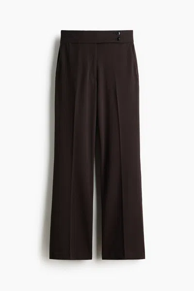 H&m Bootcut Twill Pants In Dark Brown