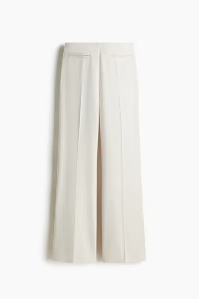 H&m Bootcut Twill Pants In Light Beige