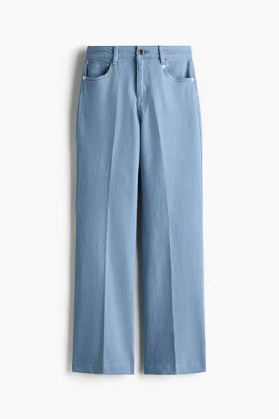 H&m Bootcut Twill Pants In Light Blue
