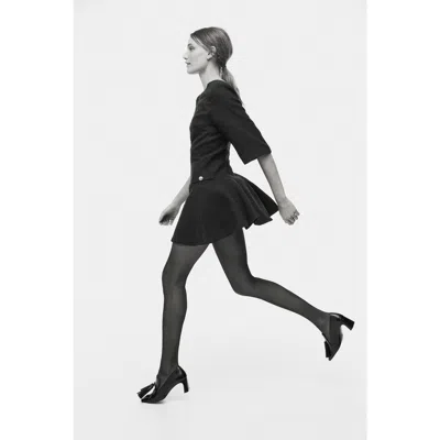 H&m Bouclé Dress In Black