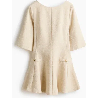 H&m Bouclé Dress In Brown