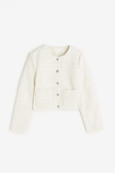 H&m Bouclé Jacket In White