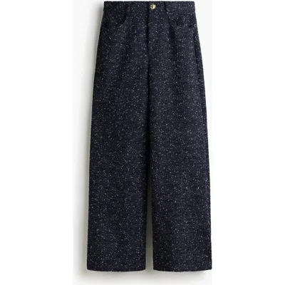 H&m Bouclé Trousers In Blue