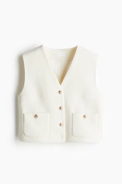 H&m Bouclé Vest In Neutral