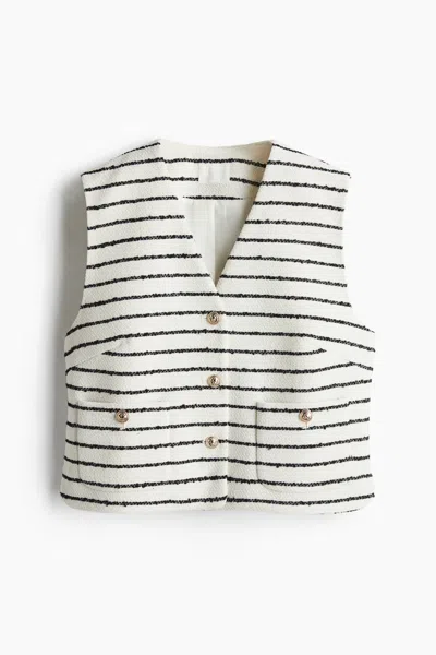 H&m Bouclé Vest In White