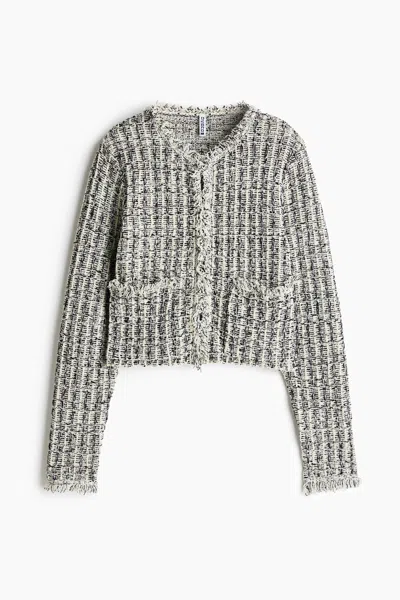 H&m Bouclé-knit Cardigan In White