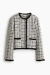 H&m Bouclé-knit Jacket With Fringe In Multi