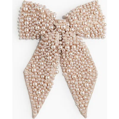 H&m Bow-decorated Hair Clip In Brown