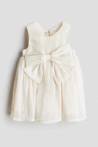 H&m Babies'  Bow-detail Organza Dress In White