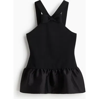 H&m Bow-detail Top In Black