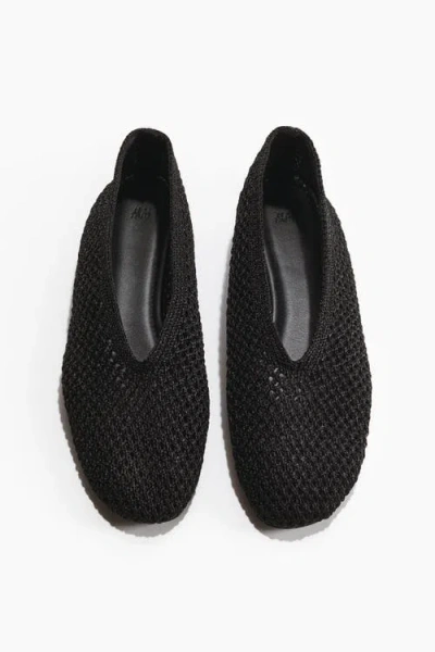 H&m Braided Ballet Flats In Black