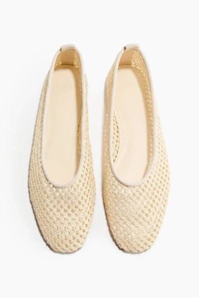 H&m Braided Ballet Flats In White
