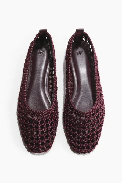 H&m Braided Ballet Pumps In Brown