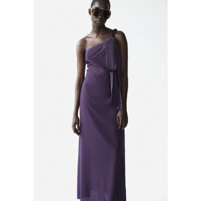 H&m Braided-detail One-shoulder Dress In Purple