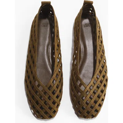 H&m Braided-look Ballet Flats In Brown