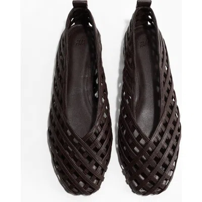 H&m Braided-look Ballet Flats In Brown