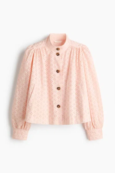 H&m Broderie Anglaise Cotton Jacket In Multi