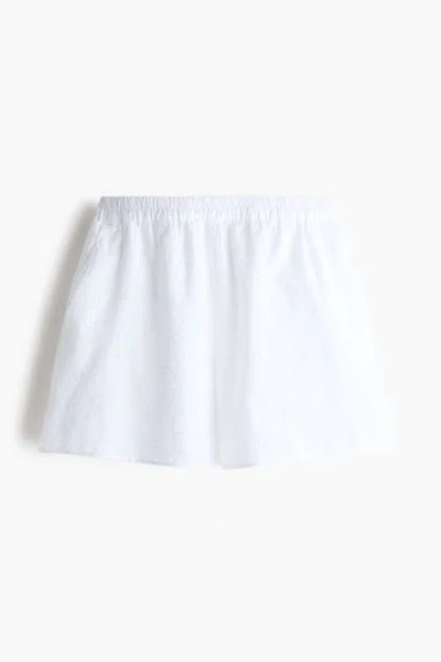 H&m Broderie Anglaise Cotton Shorts In White