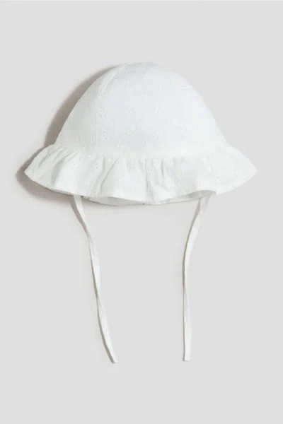 H&m Babies'  Broderie Anglaise Cotton Sun Hat In White