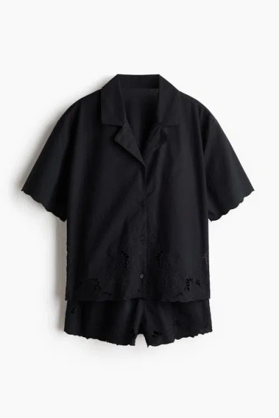 H&m Broderie Anglaise Pyjamas In Black