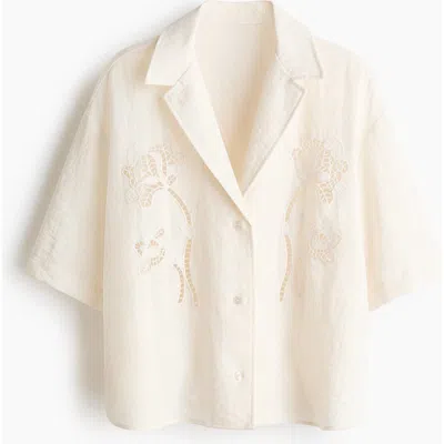 H&m Broderie Anglaise Shirt In Neutral