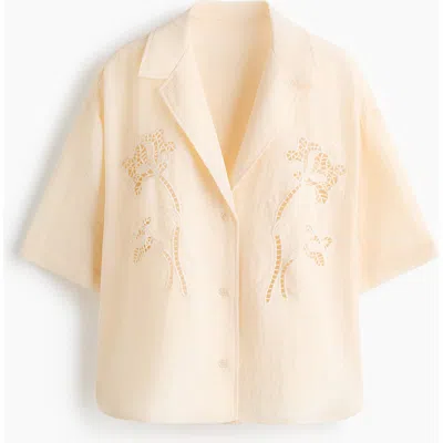 H&m Broderie Anglaise Shirt In White