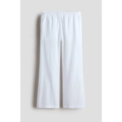 H&m Broderie Anglaise Trousers In White
