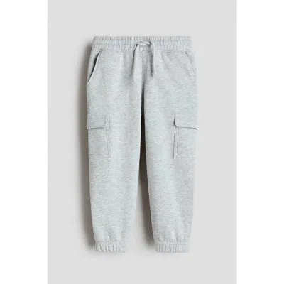 H&m Kids'  Brushed-inside Cargo Joggers In Gray