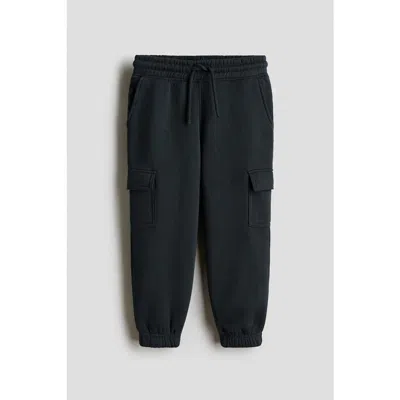 H&m Kids'  Brushed-inside Cargo Joggers In Black