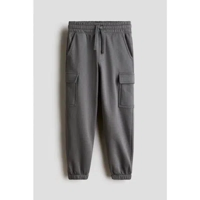 H&m Kids'  Brushed-inside Cargo Joggers In Gray