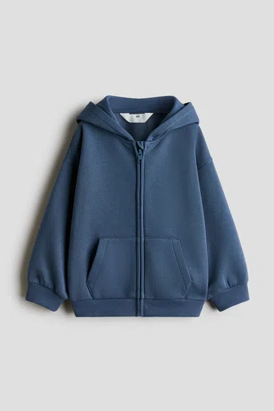 H&m Kids' Brushed-inside Hooded Jacket In Blue