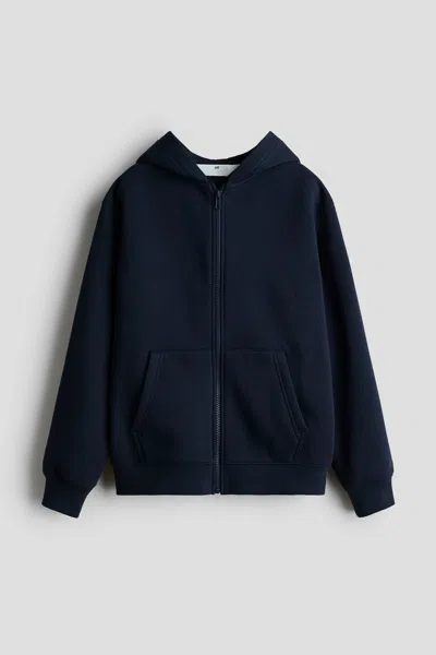 H&m Kids' Brushed-inside Hooded Jacket In White