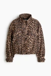 H&m Bubble-hem Jacket In Brown