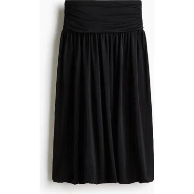 H&m Bubble-hem Jersey Skirt In Black