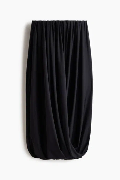 H&m Bubble-hem Maxi Skirt In Black