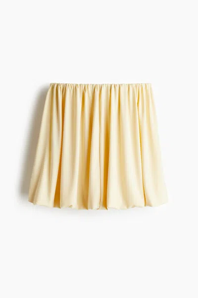 H&m Bubble-hem Mini Skirt In Yellow