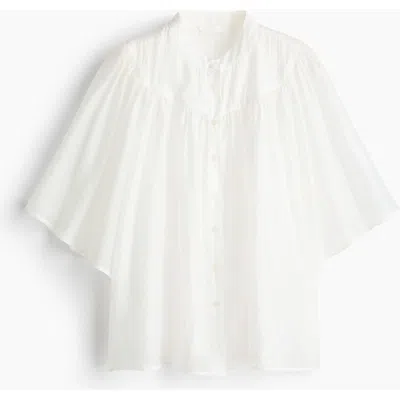 H&m Butterfly-sleeved Blouse In Multi