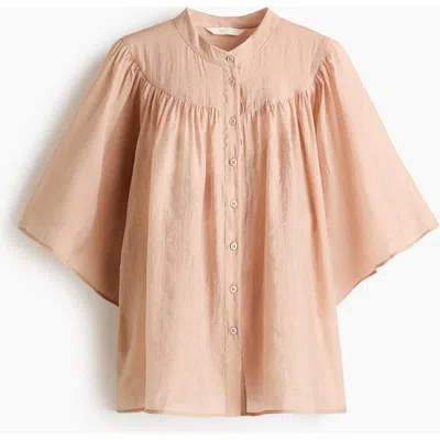 H&m Butterfly-sleeved Blouse In Multi