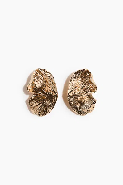 H&m Butterfly-wing-shaped Earrings In Gold-colored