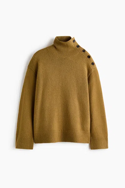 H&m Button-detail Sweater In Yellow