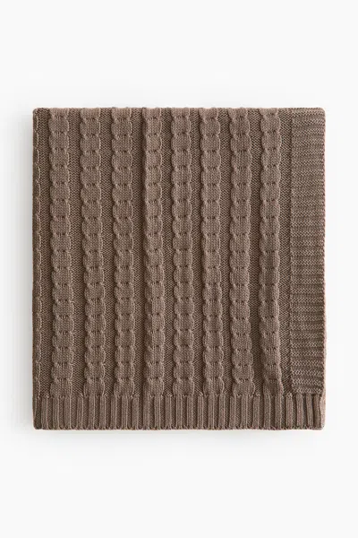 H&m Cable-knit Baby Blanket In Brown