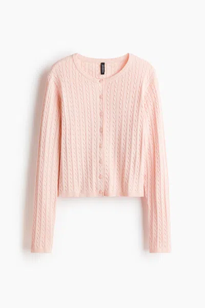 H&m Cable-knit Cardigan In Pink