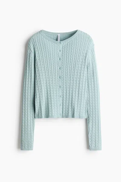 H&m Cable-knit Cardigan In Blue