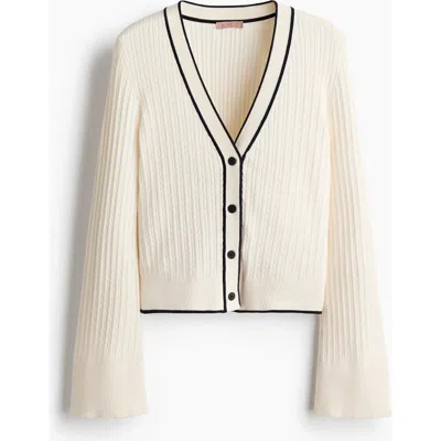 H&m Cable-knit Cardigan In White