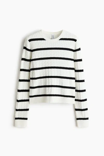 H&m Cable-knit Jumper In White