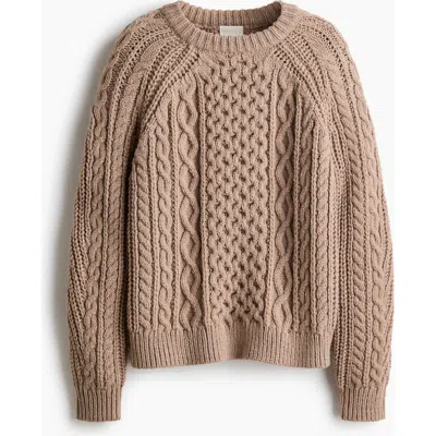 H&m Cable-knit Jumper In Brown