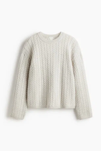 H&m Cable-knit Jumper In Neutral
